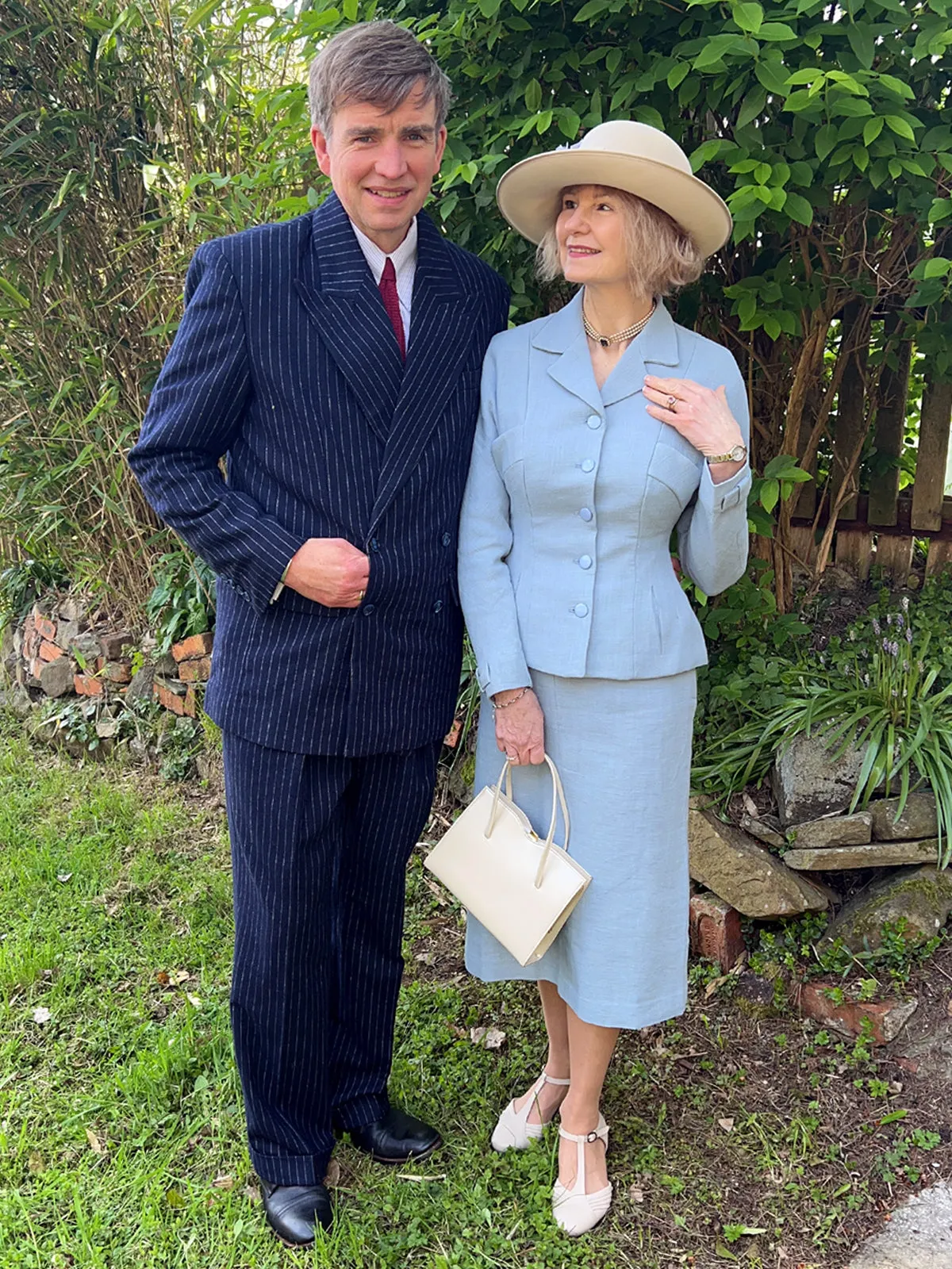 1940s Vintage Freedom Skirt Suit in Powder Blue