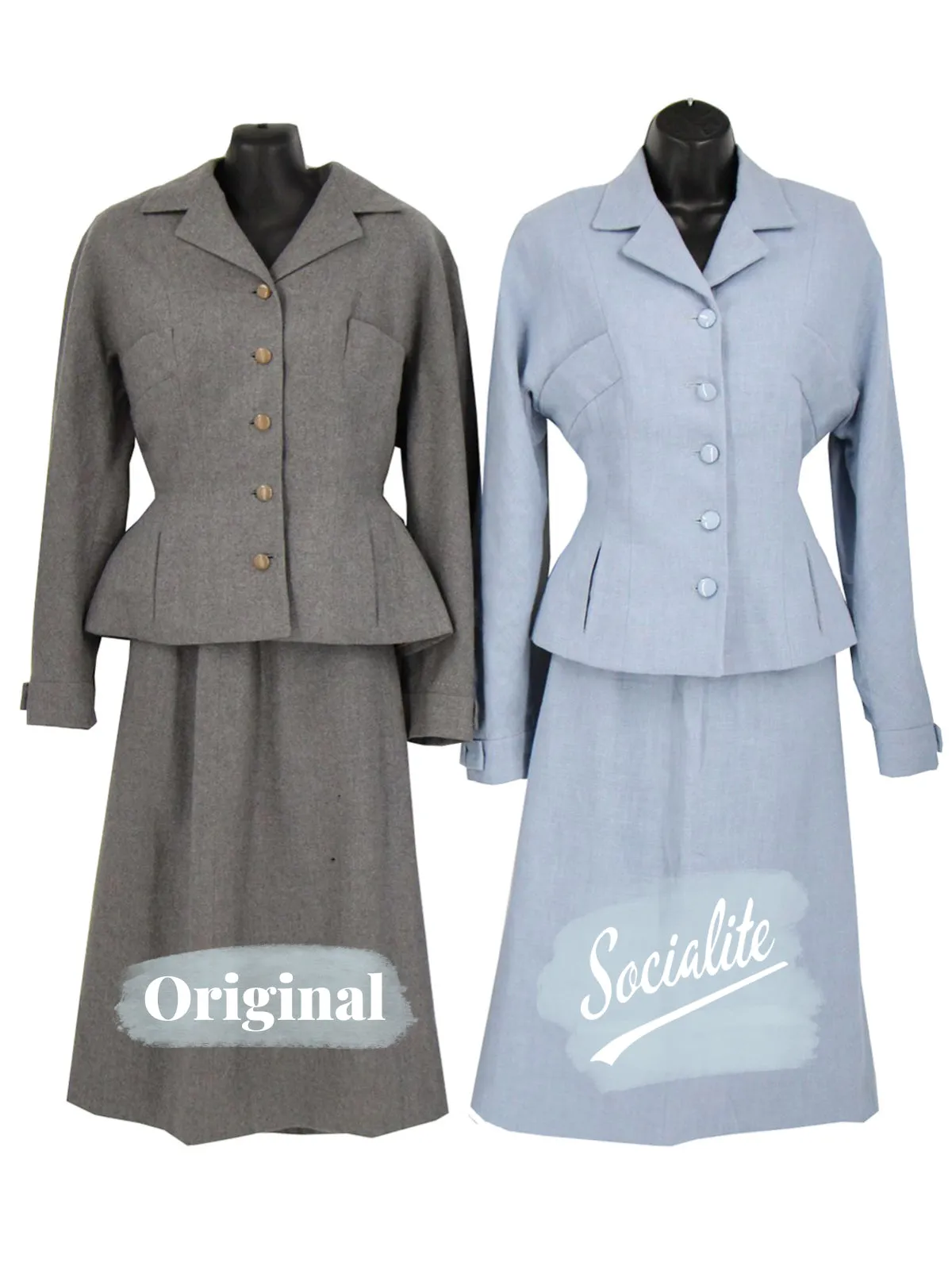 1940s Vintage Freedom Skirt Suit in Powder Blue