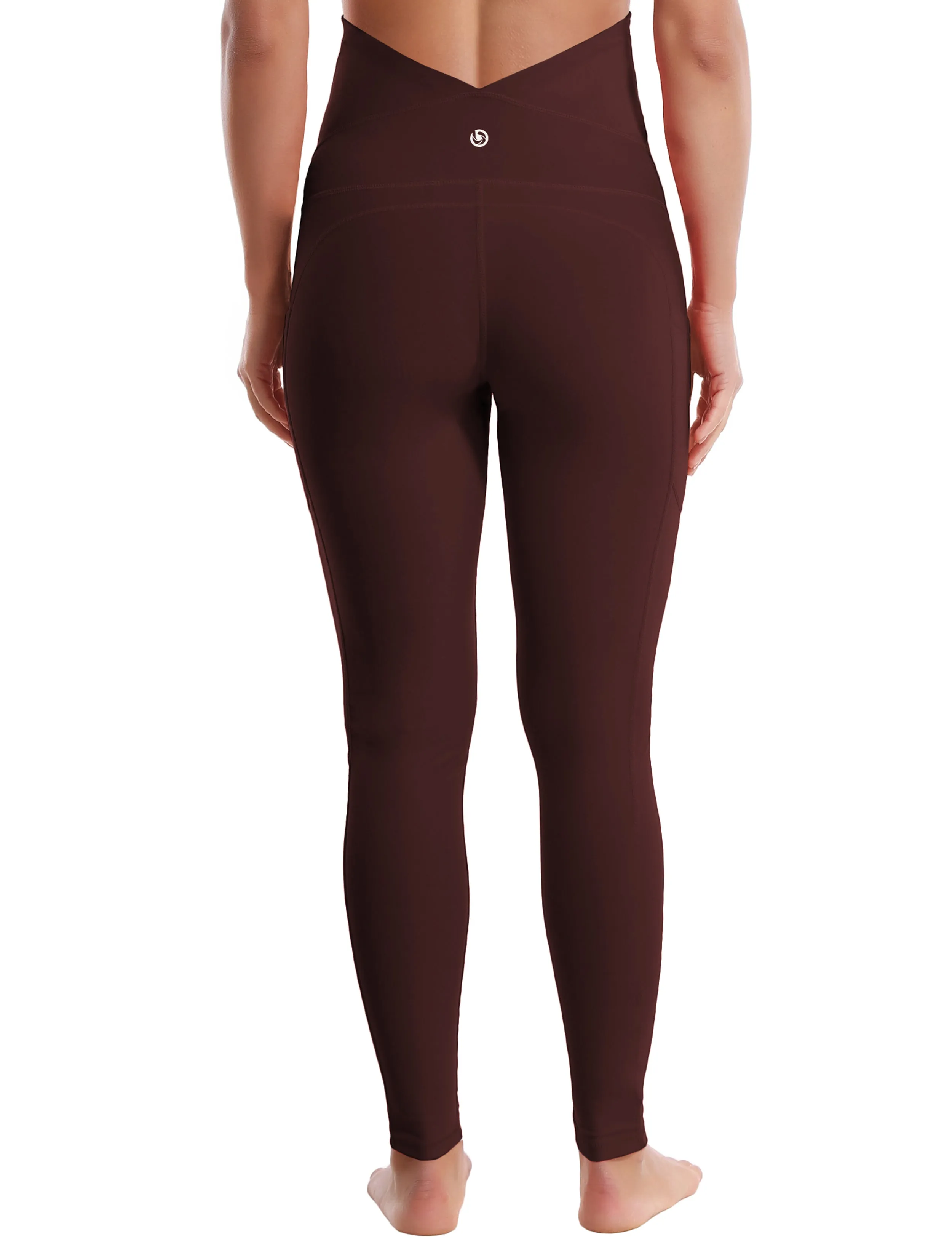 26" Side Pockets Maternity Yoga Pants mahoganymaroon