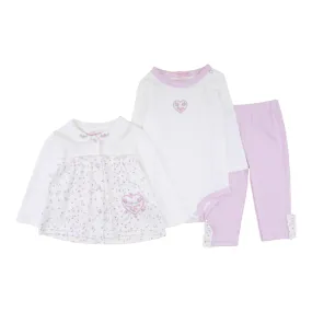 3 Pc Cotton Peplum Jacket Set - Little One Pretty