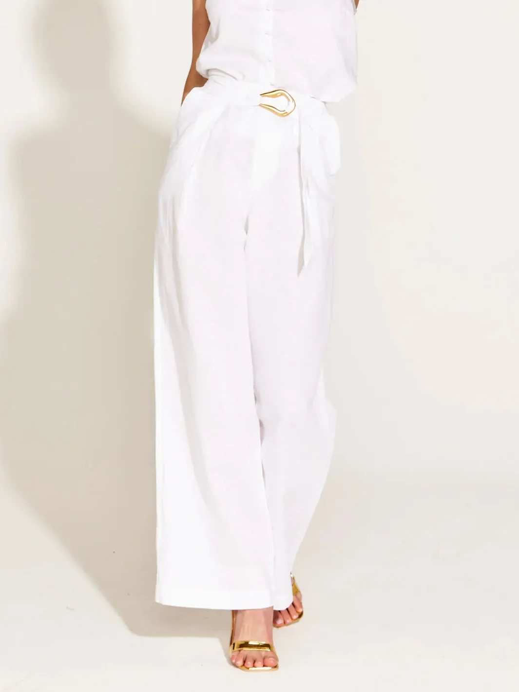 A Walk In The Park High Waisted Belted Wide Leg Pant