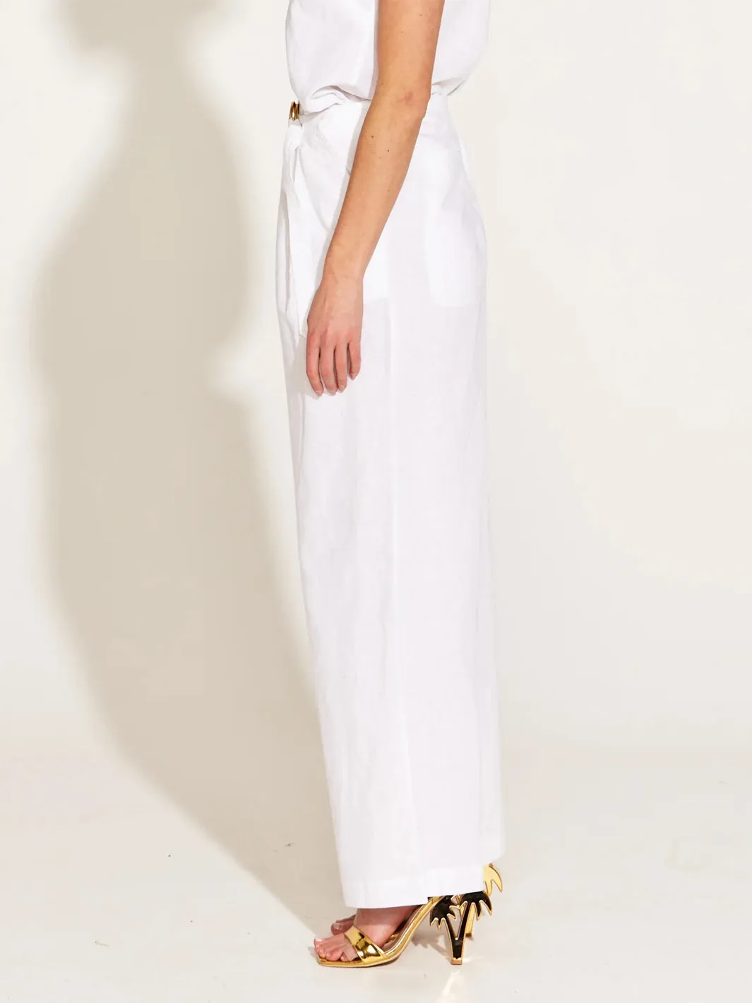 A Walk In The Park High Waisted Belted Wide Leg Pant