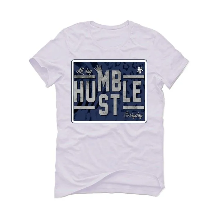 Air Jordan 12 "indigo Stone Blue" White T-Shirt (always hustle)