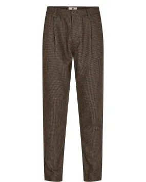 AKJAMES WOOL PLEAT PANTS - Chocolate Brown