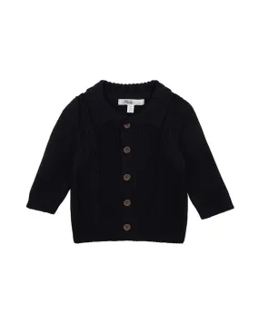 ALBERT NAVY CABLE KNITTED CARDIGAN