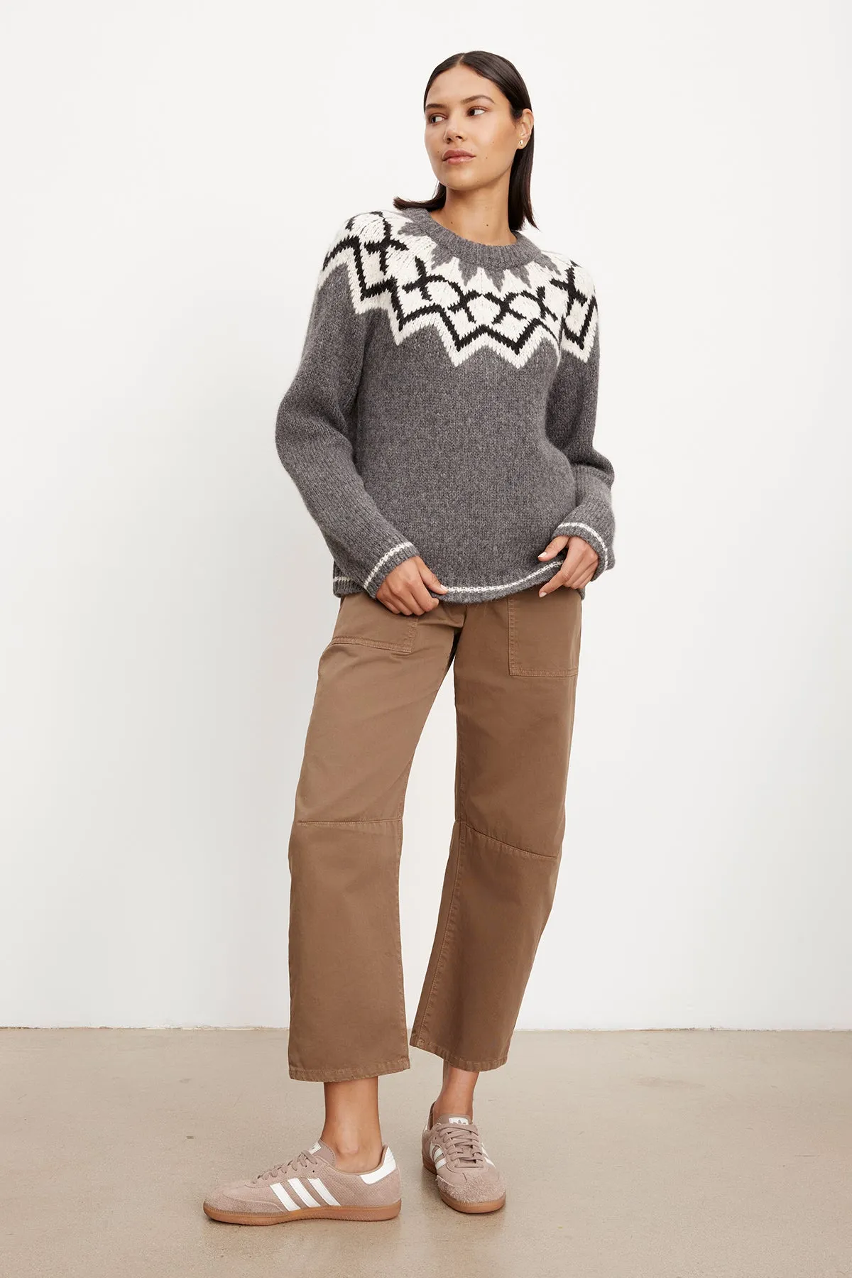 ALEXA FAIR ISLE CREW NECK SWEATER