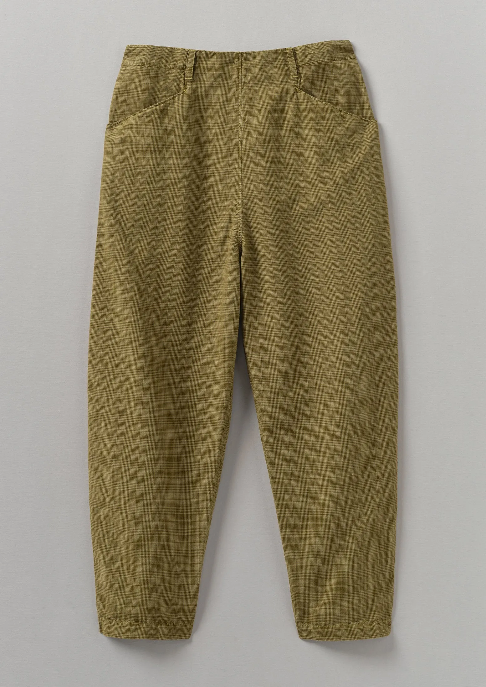 Alix Cotton Check Pants | Golden Olive