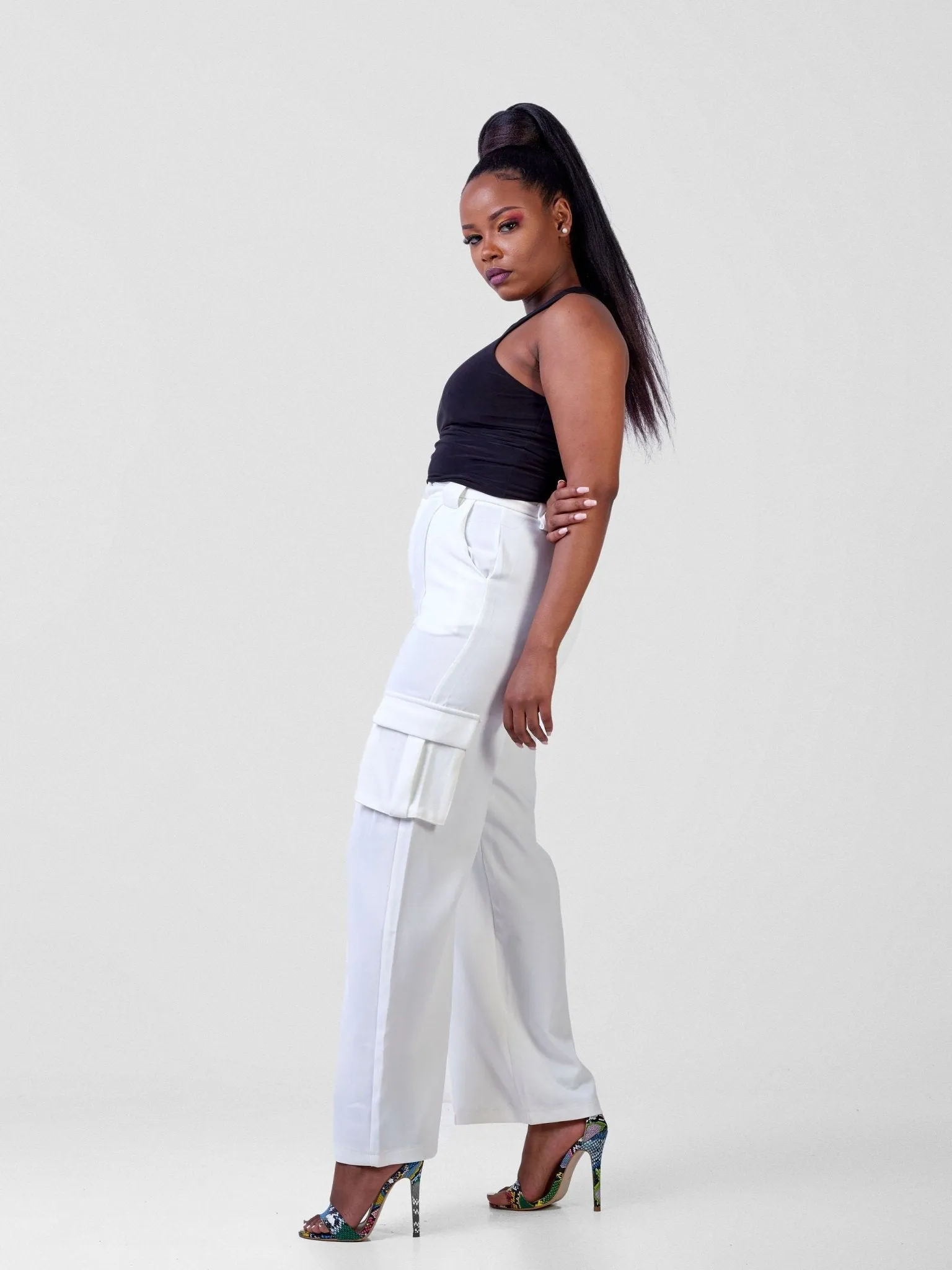 Anika Fabiana Wide Leg Cargo Trousers - White