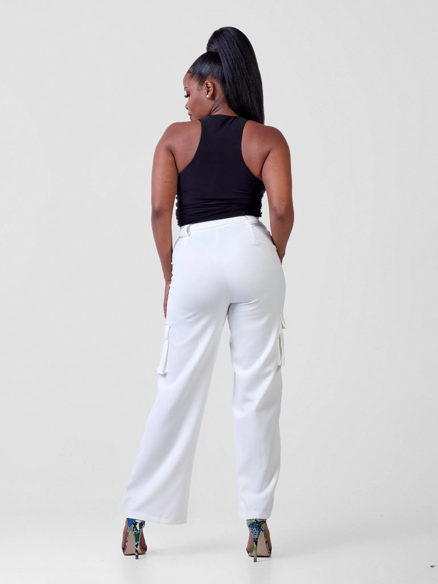 Anika Fabiana Wide Leg Cargo Trousers - White