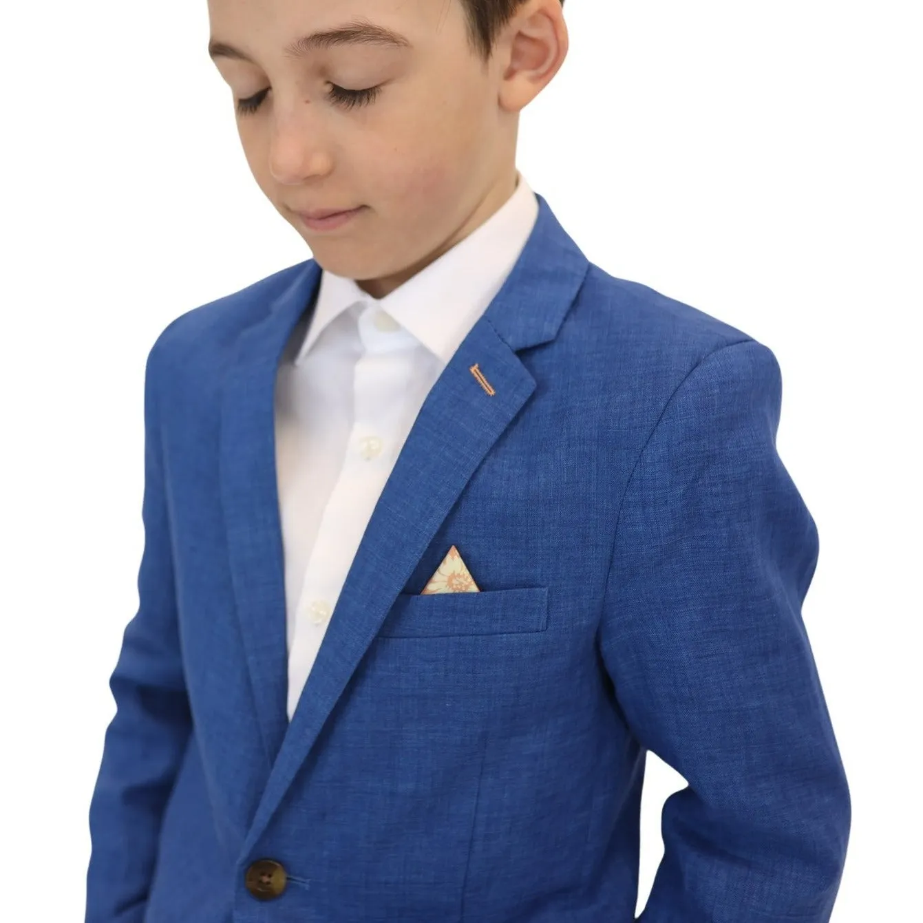 Appaman Boys 2pc Stretch Mod Riviera Blue Linen Suit _B8SU1-SS23