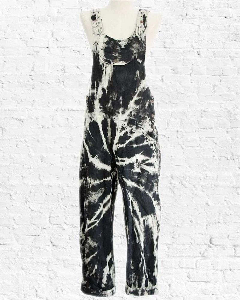 Black Tie Dyed Maya Overalls