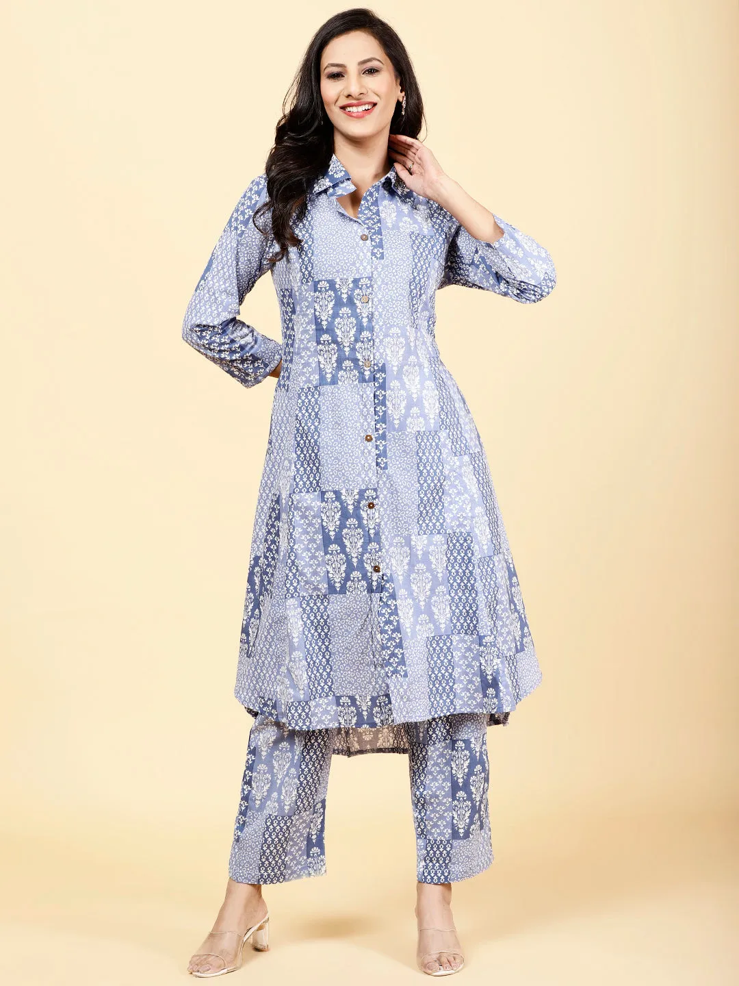 Block Printed Cotton Kurta Set