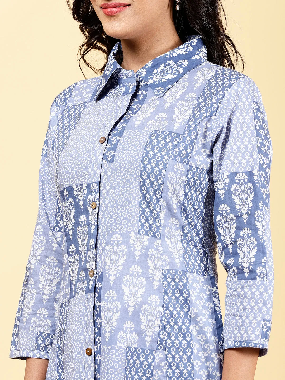 Block Printed Cotton Kurta Set