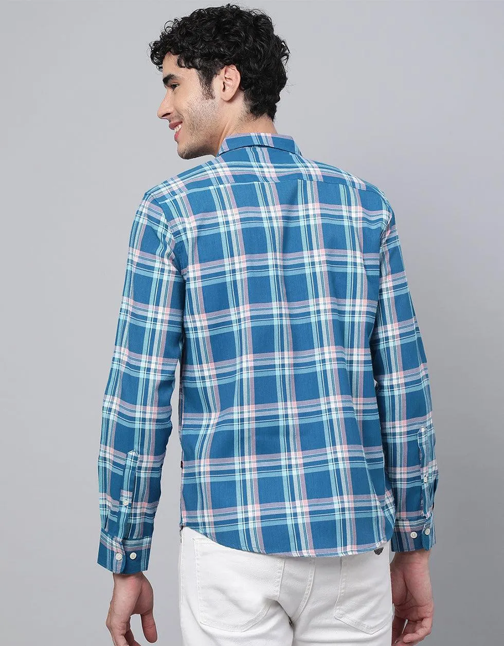 Blue Checks Printed Shirt