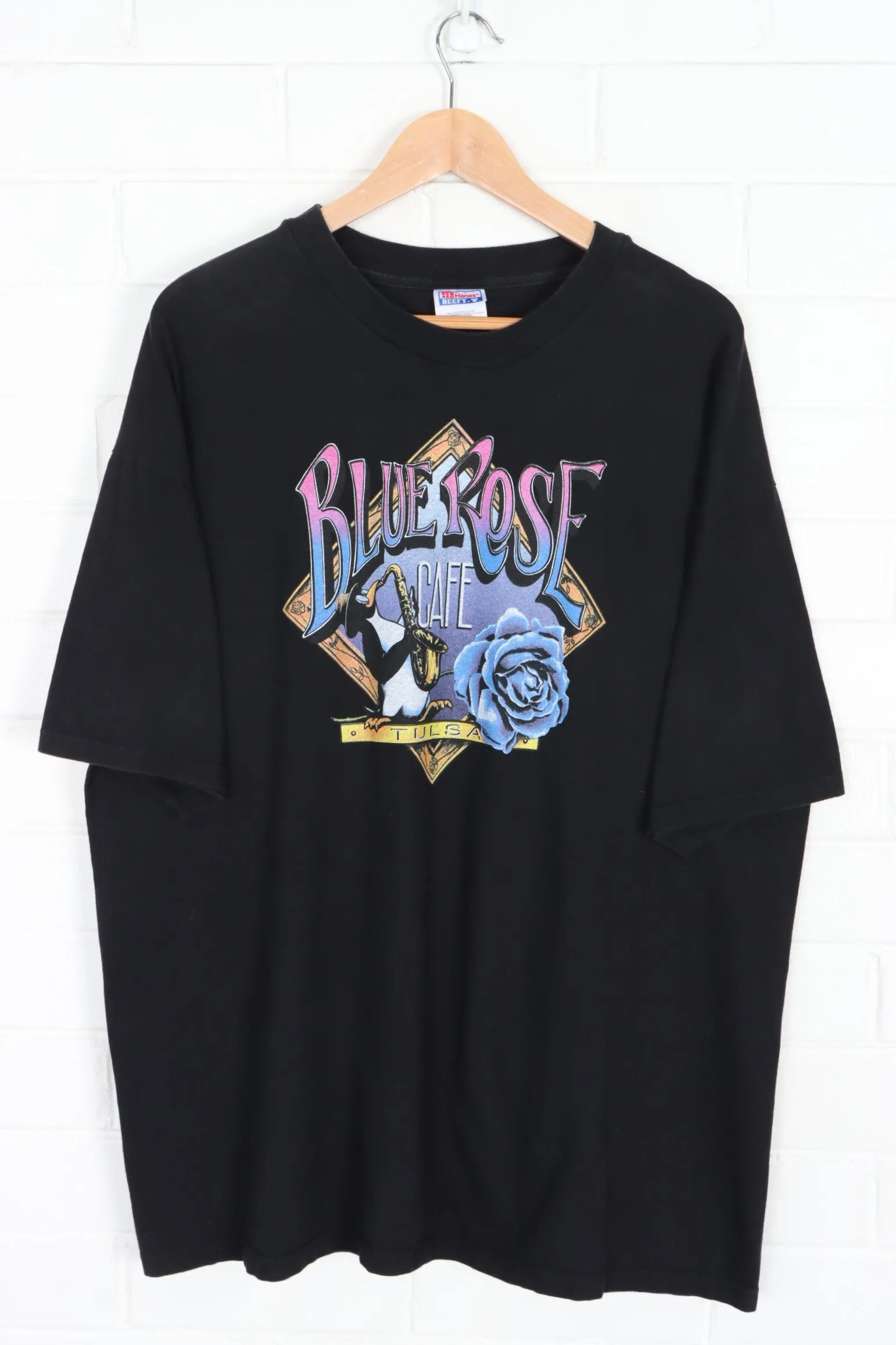 Blue Rose Cafe 90s "No Crybabies" Front Back Black T-Shirt (XXL)