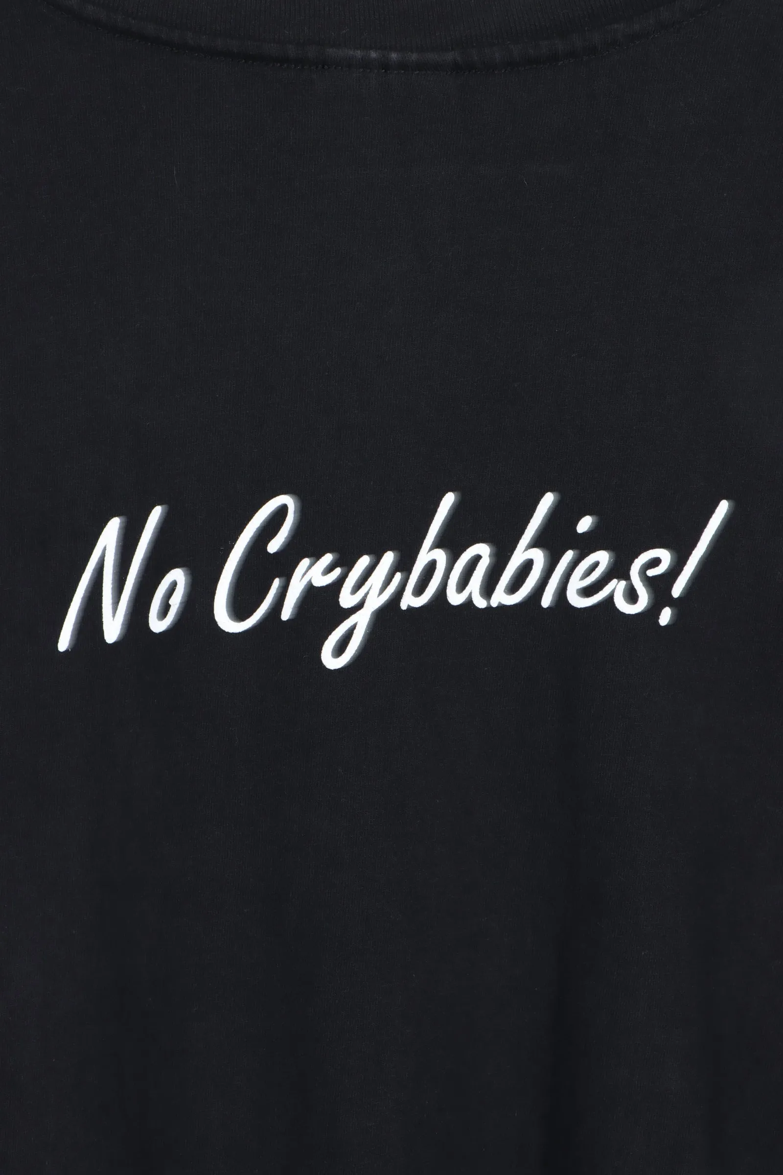 Blue Rose Cafe 90s "No Crybabies" Front Back Black T-Shirt (XXL)