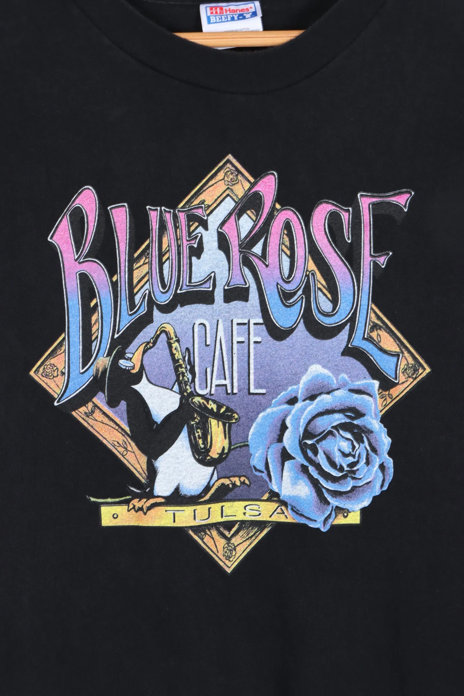 Blue Rose Cafe 90s "No Crybabies" Front Back Black T-Shirt (XXL)