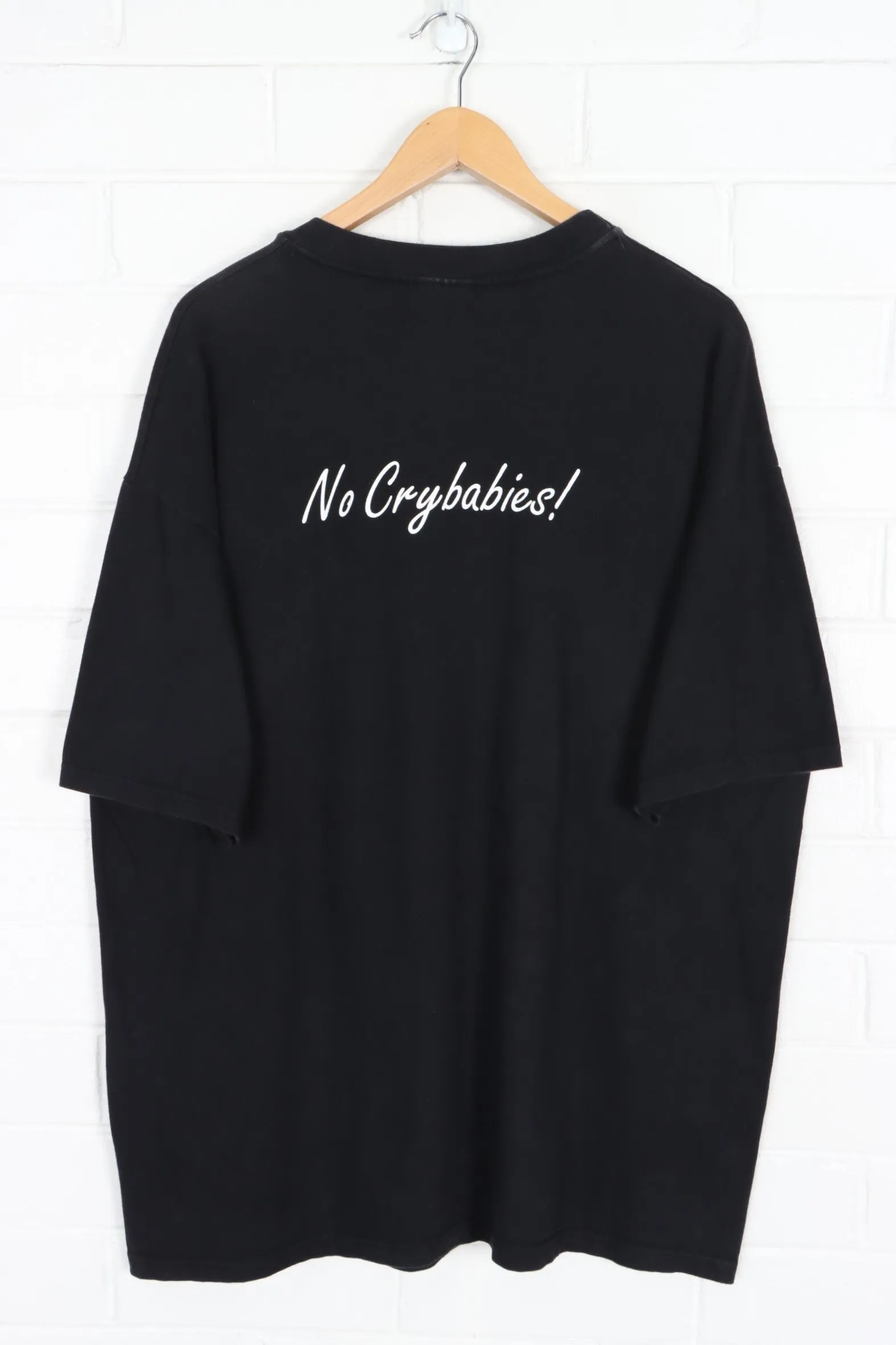 Blue Rose Cafe 90s "No Crybabies" Front Back Black T-Shirt (XXL)