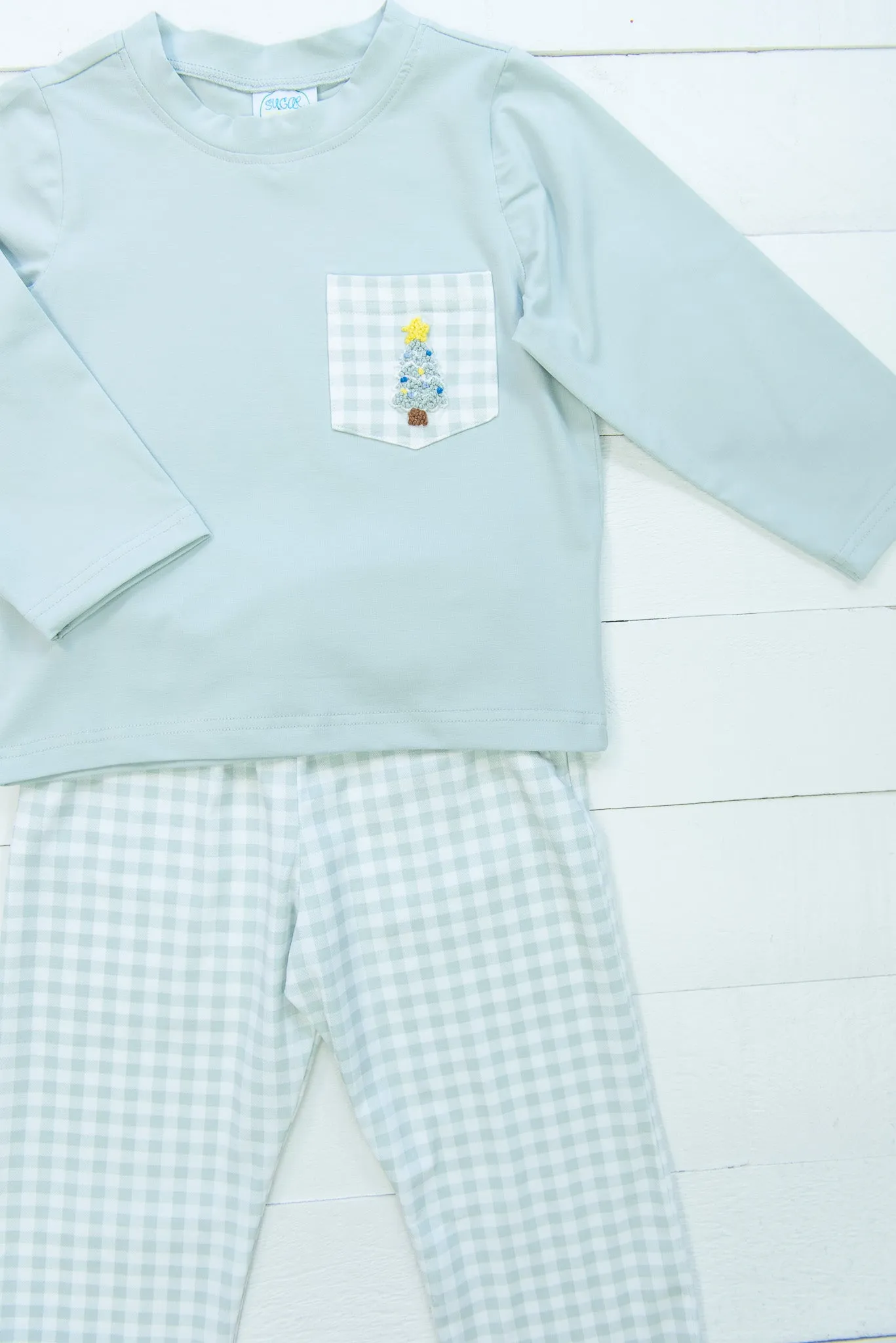 Boys French Knot Tree Pants Set