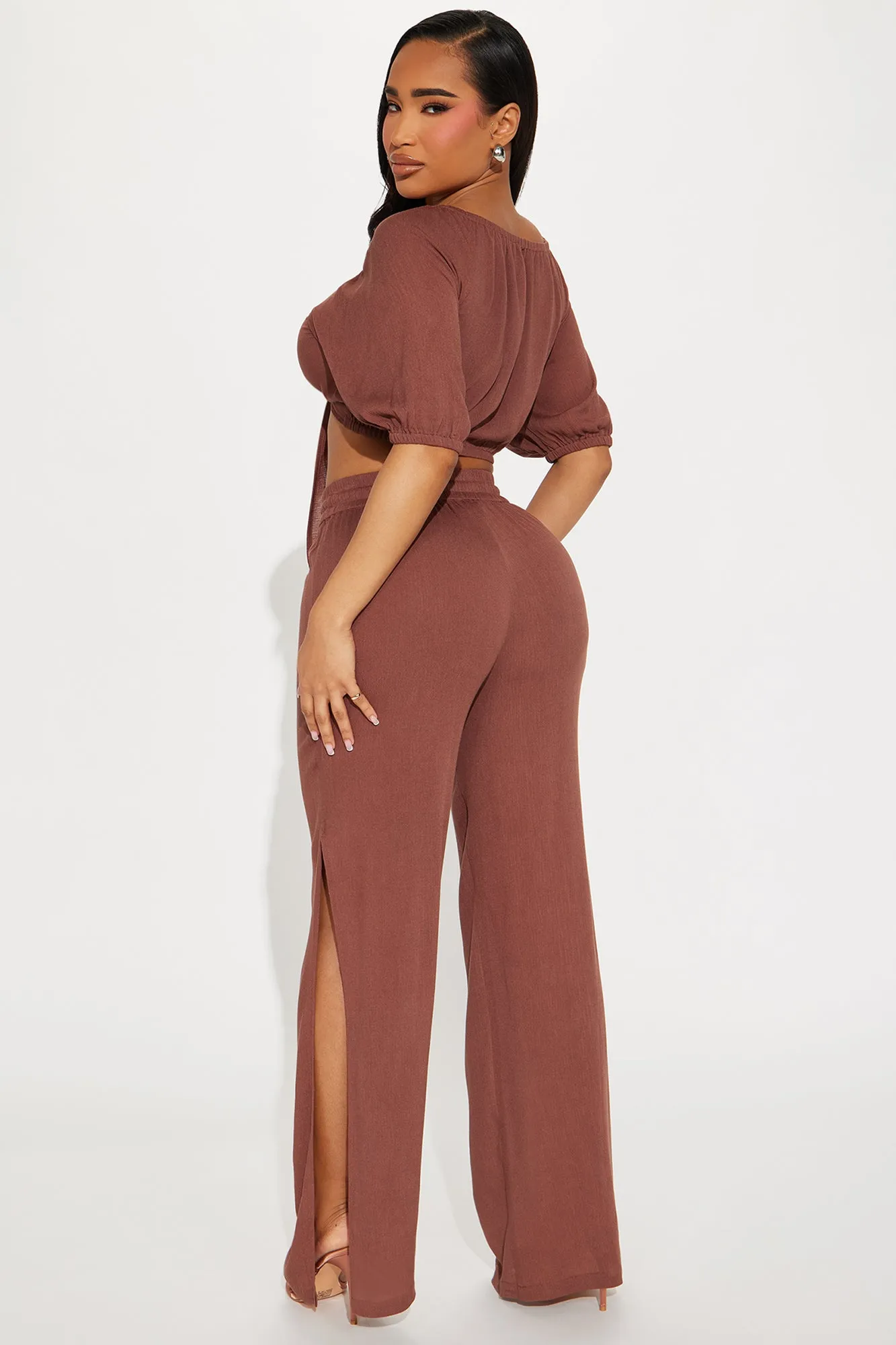 Breezy Nights Linen Swim 2 Piece Cover Up - Chocolate