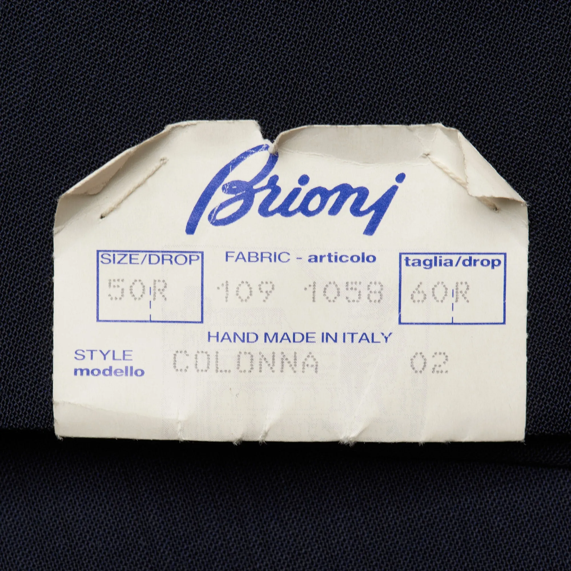 BRIONI "COLONNA" Handmade Navy Blue Wool Suit EU 60 NEW US 50