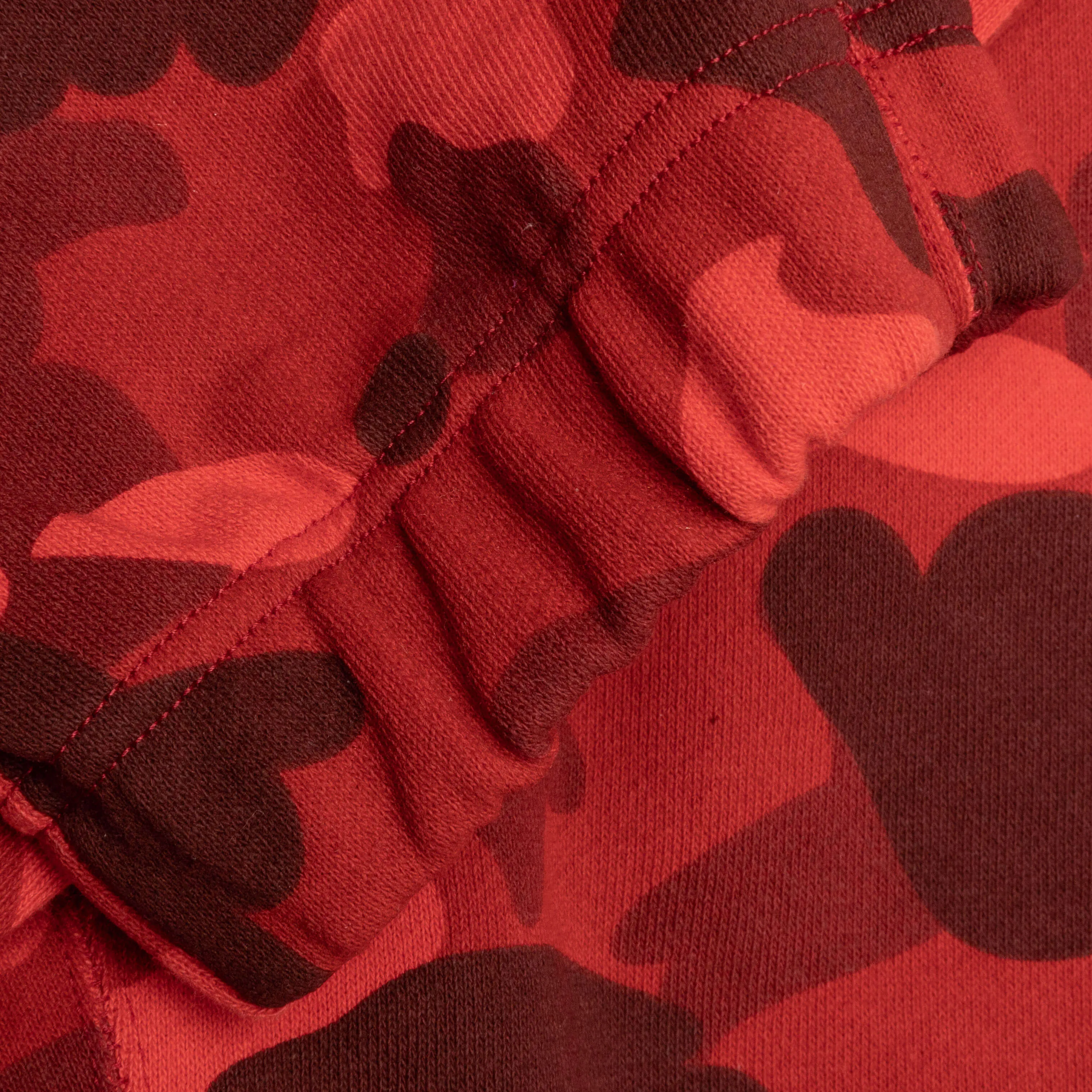 Color Camo Wide Fit Sweat Pants - Red