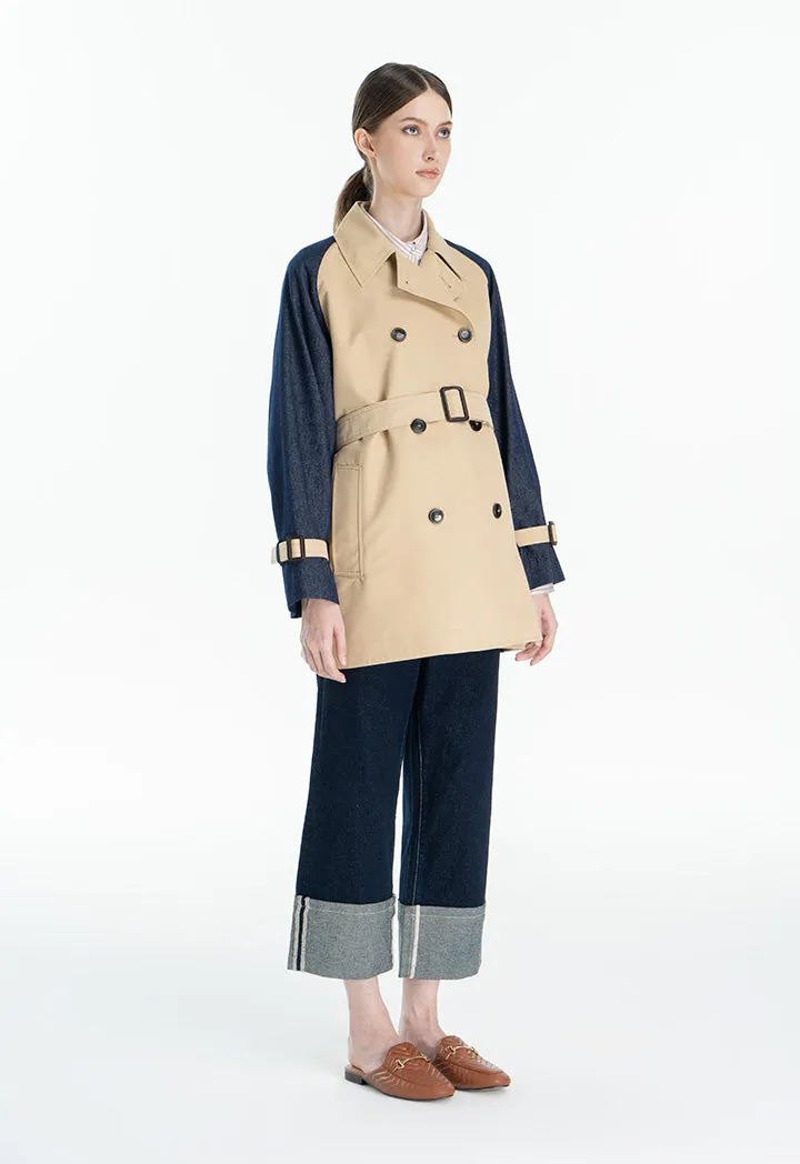 Contrast Trench Coat Design Outer Jacket