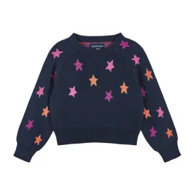 Cropped Navy Star Sweater (Size 7 - 16 Years) | Navy