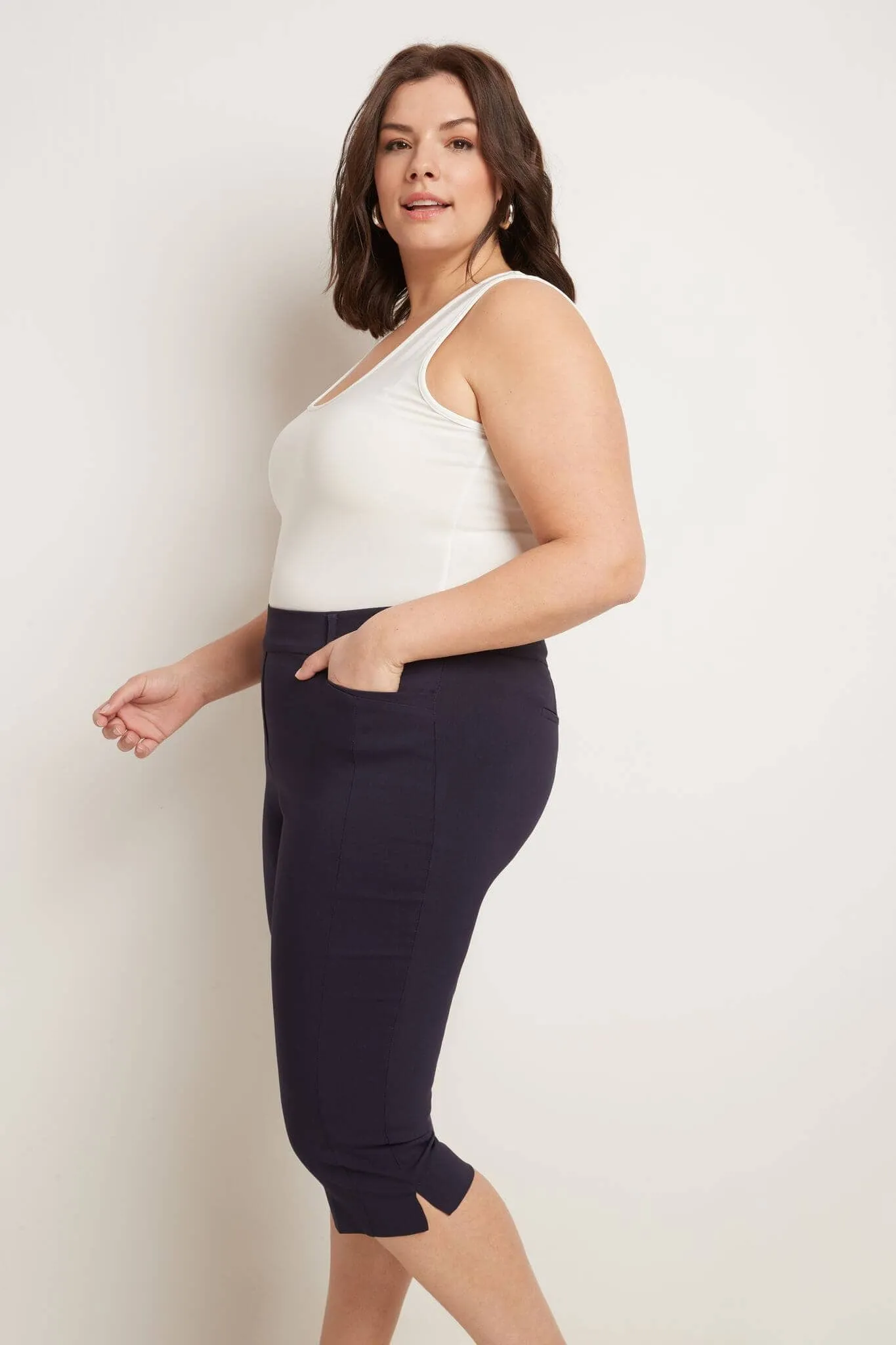 Curvy Capri with Flattering Wide Waistband