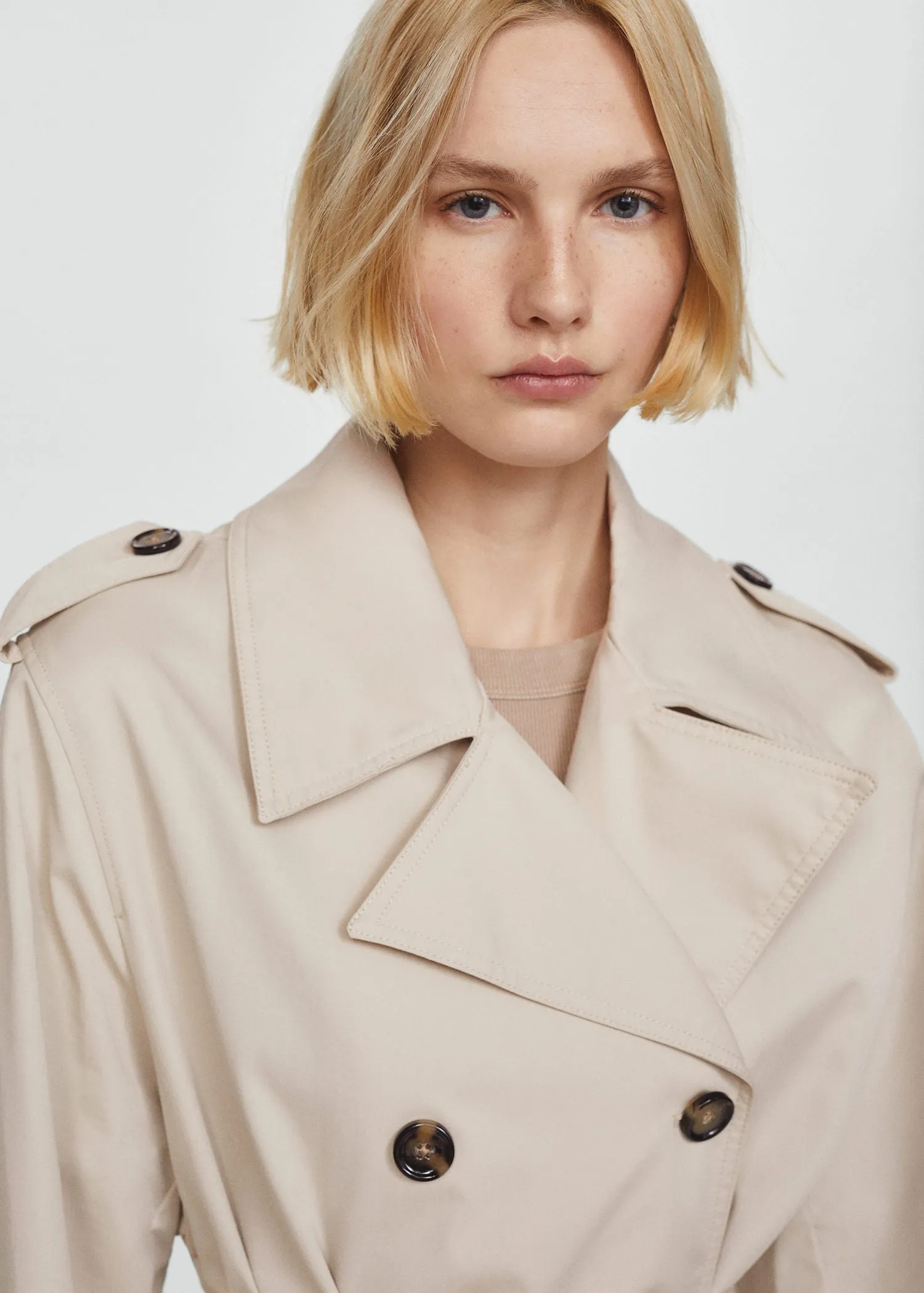 Double-button trench coat