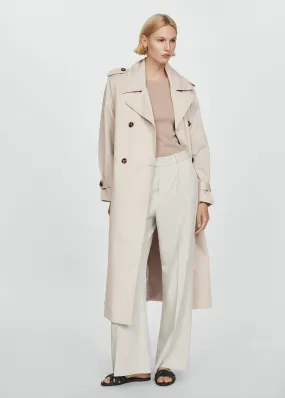 Double-button trench coat