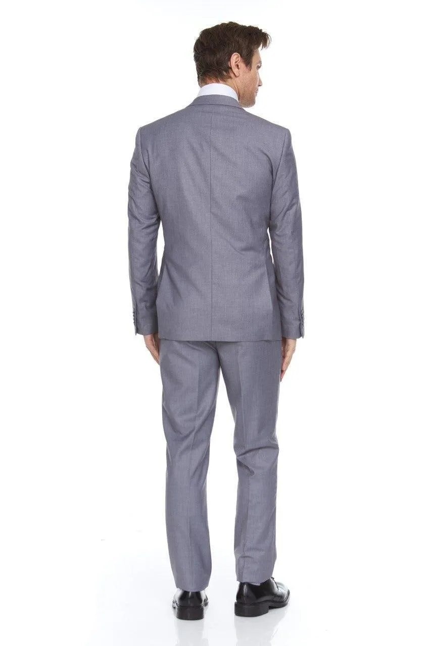 Ferera Collection-Men's 3 Piece Modern Fit Suit Color Light Gray