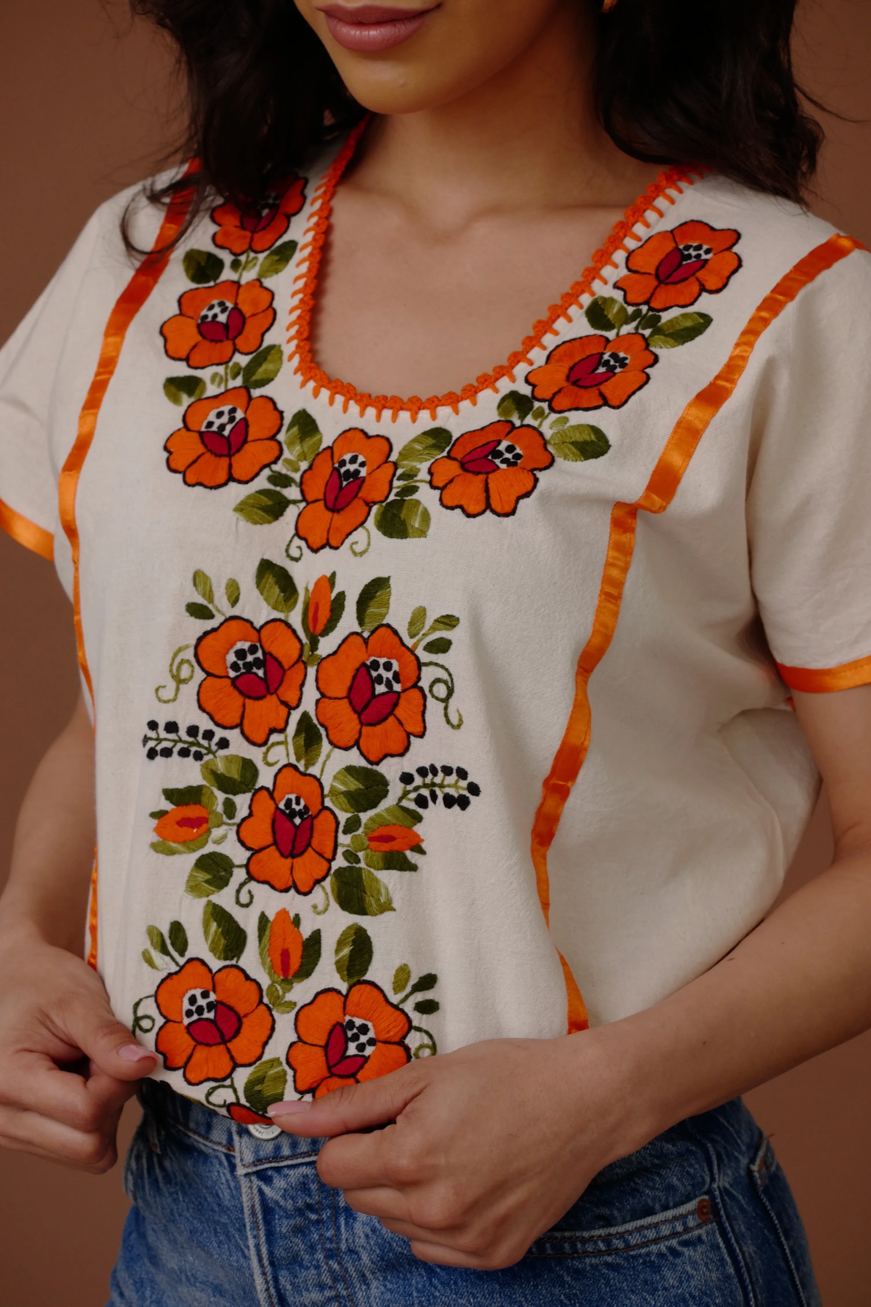 FLOR BOHO BLOUSE / TANGERINE