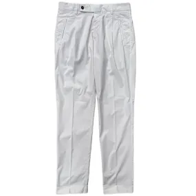 FRESH Cotton Lyocell One-Pleat Chino Pants In White Milk