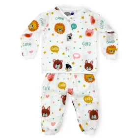 Full sleeve Jabla & Pants - Pyjama Set -100% Organic Muslin Cotton Animals