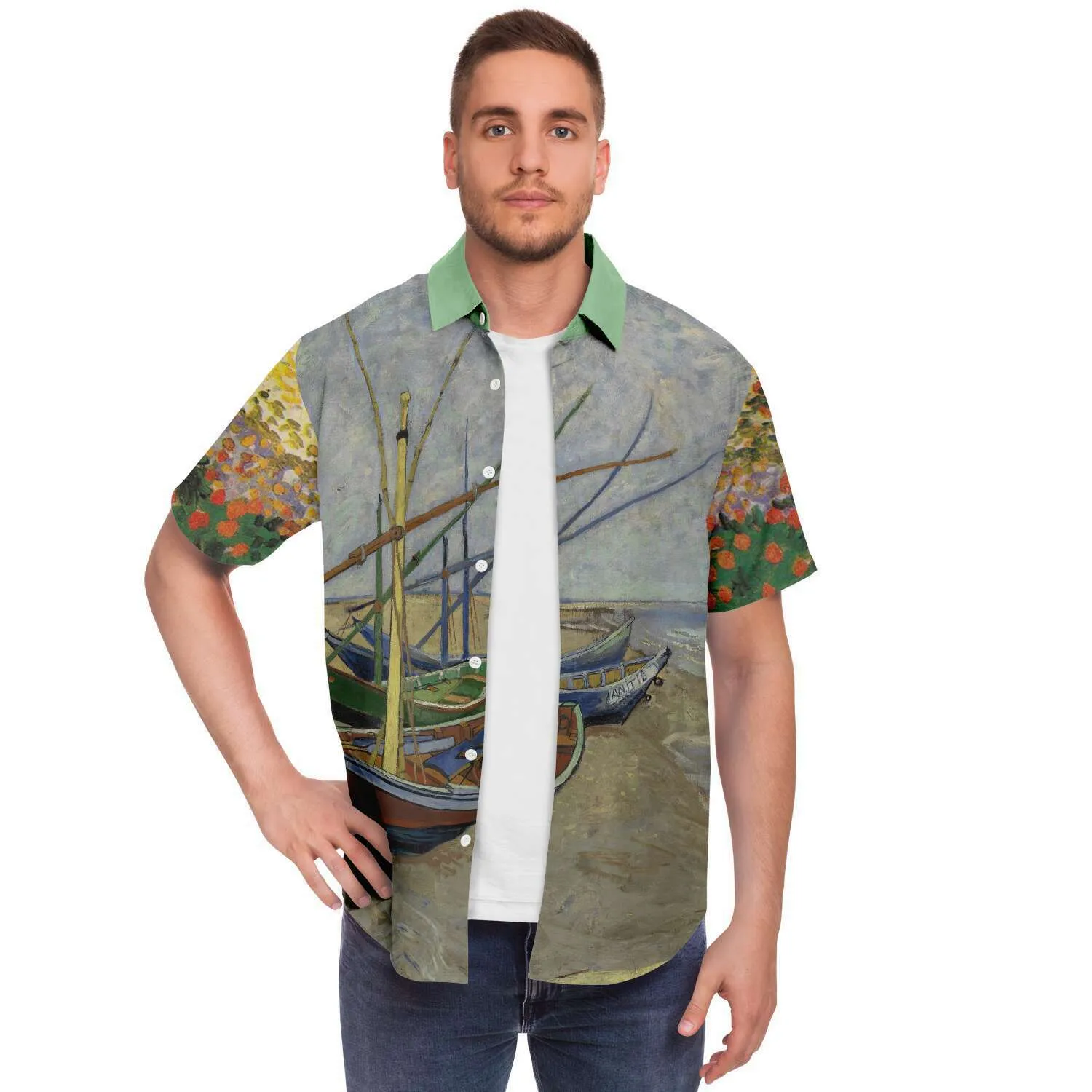 Gone Sailing Short Sleeve Button Down Shirt