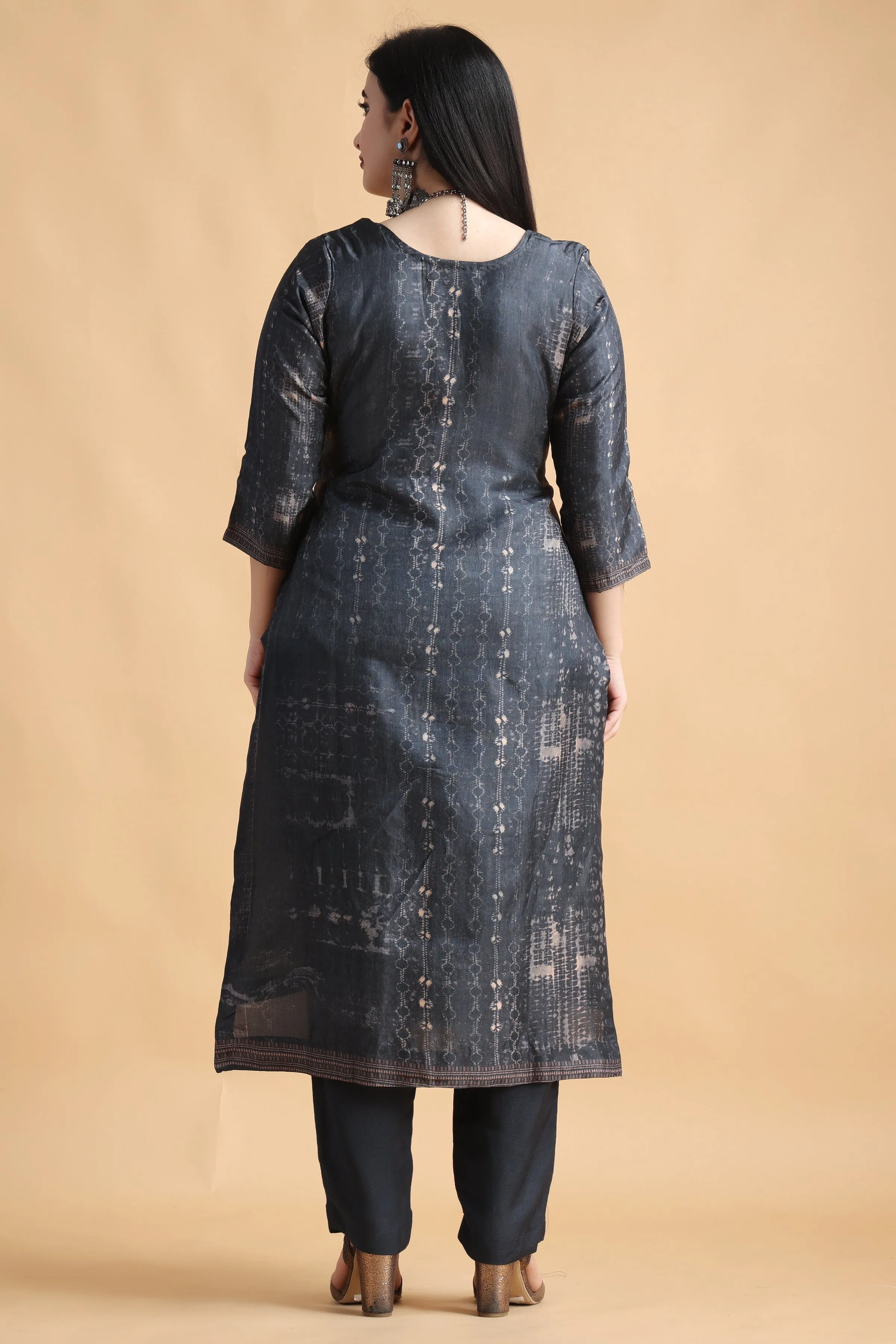 Gravel Grey Digital Dress Material