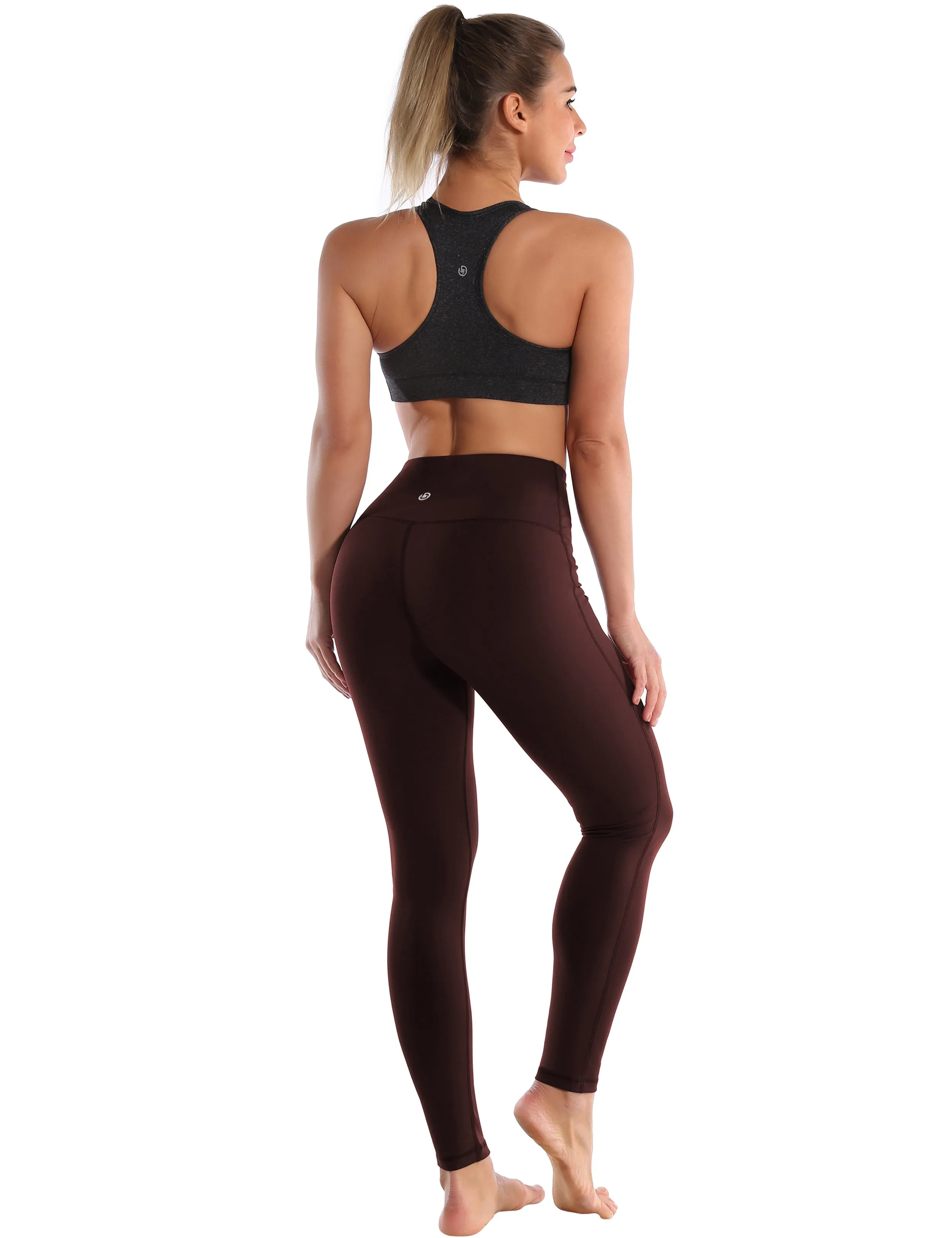 High Waist Side Line yogastudio Pants mahoganymaroon_yogastudio