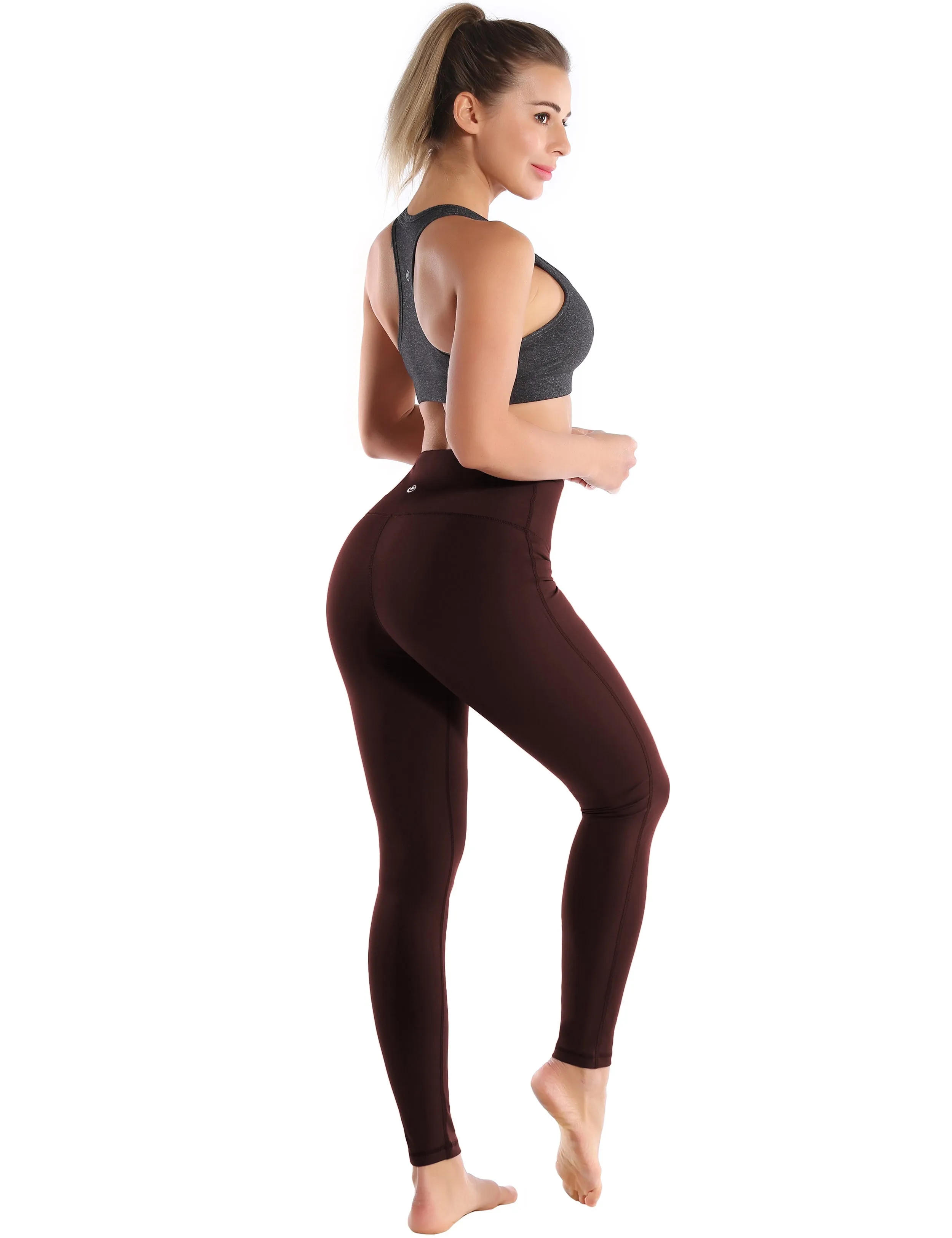 High Waist Side Line yogastudio Pants mahoganymaroon_yogastudio