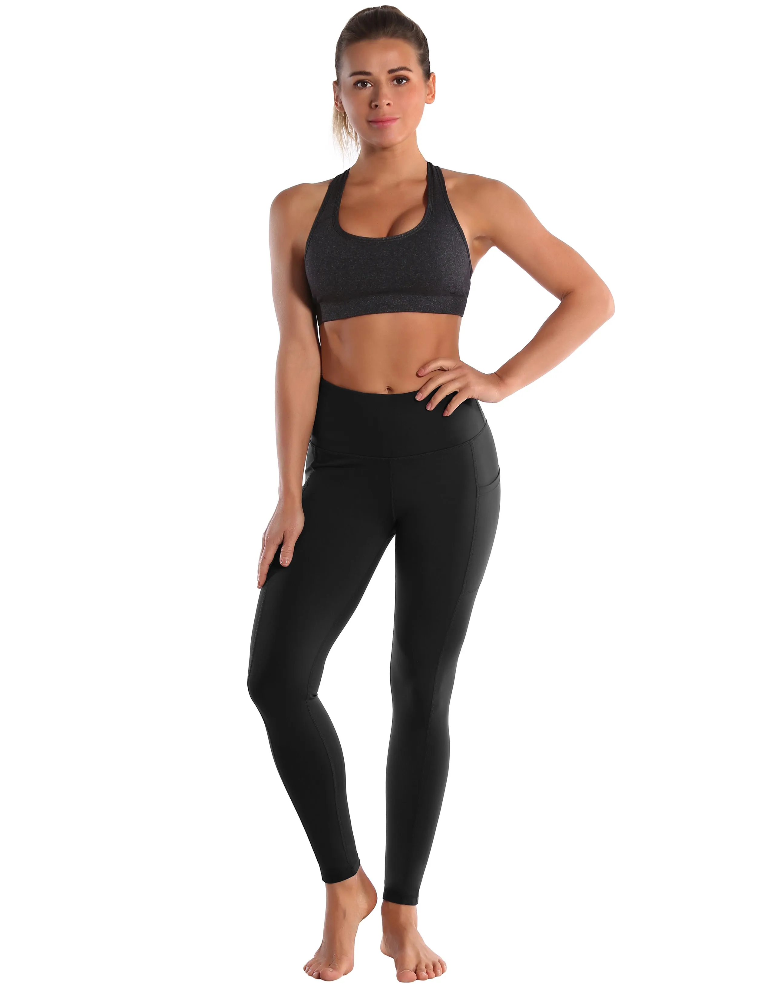 Hip Line Side Pockets yogastudio Pants black_yogastudio