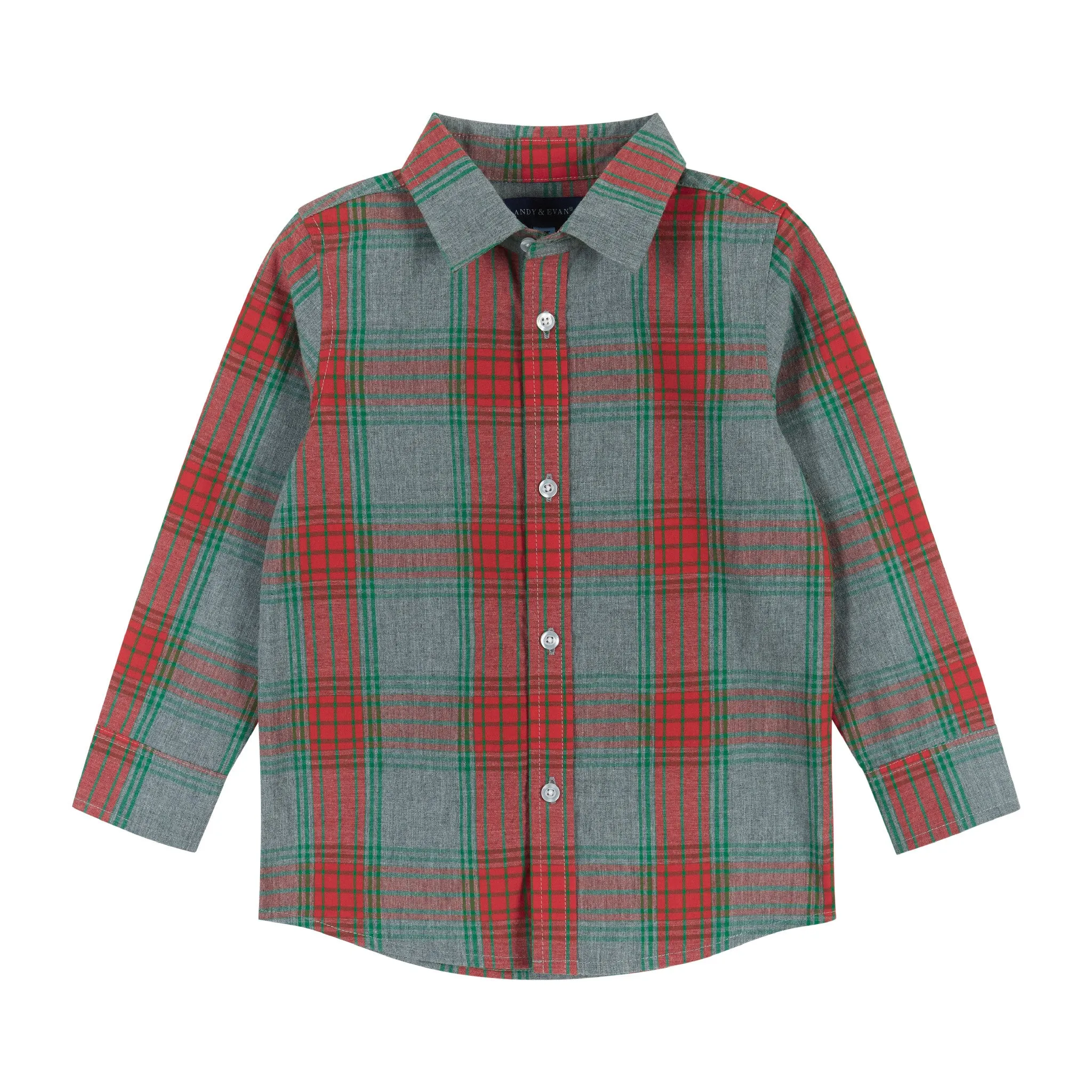 Holiday Check Buttondown w/ Vest Set  | Grey