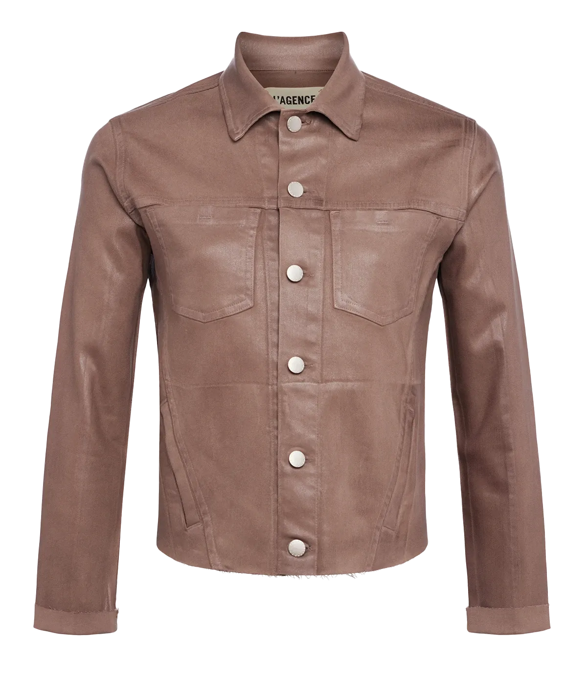 Janelle Slim Raw Jacket in Deep Taupe Coated