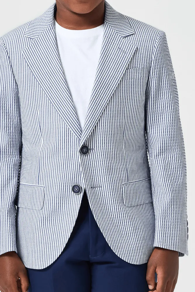 Jimi Blazer - Navy & White Stripes