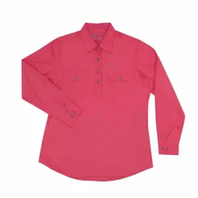 Just Country Jahna 1/2 Button Shirt Women's Hot Pink