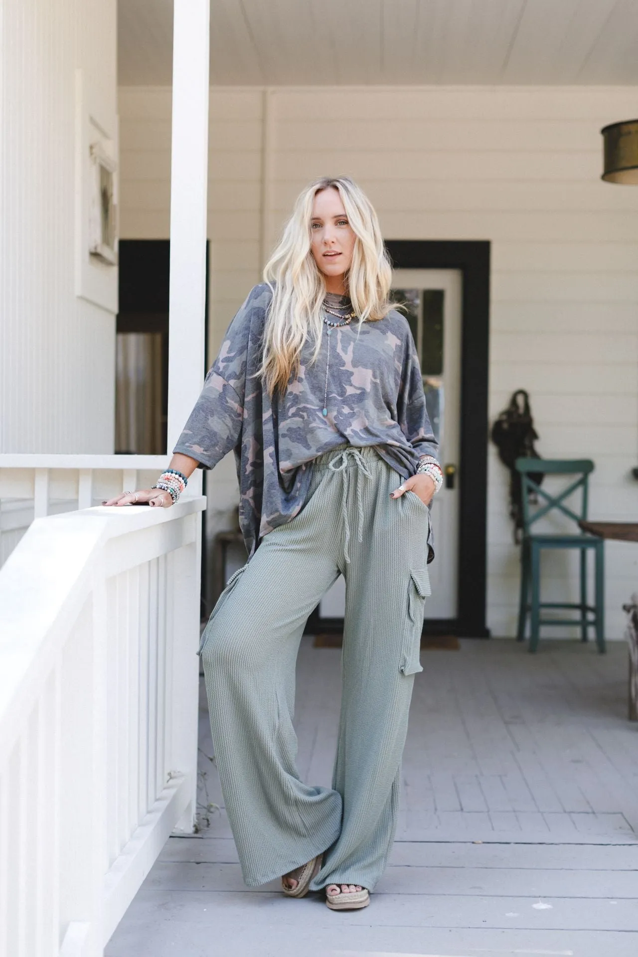 Keep It Cool Wide Leg Pants - Green