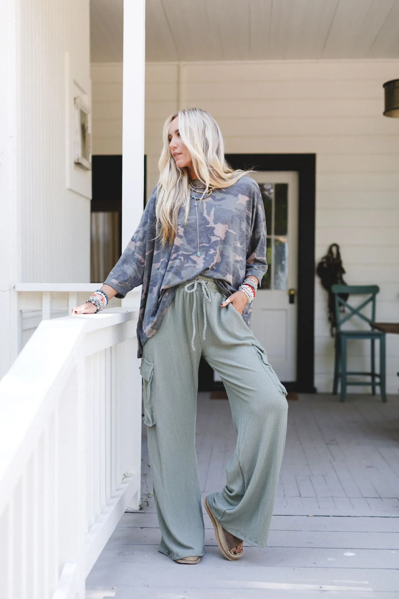 Keep It Cool Wide Leg Pants - Green