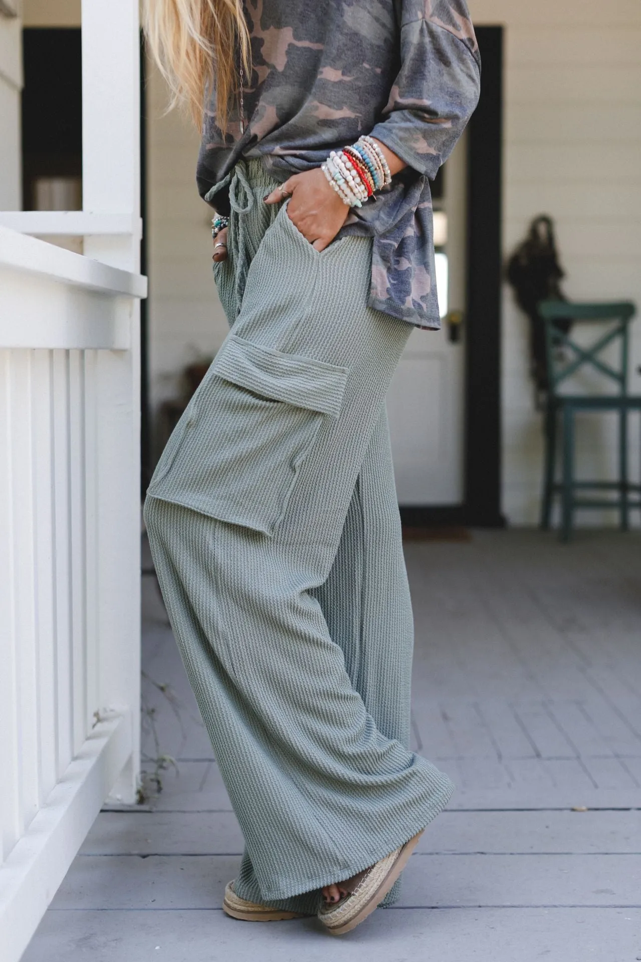 Keep It Cool Wide Leg Pants - Green