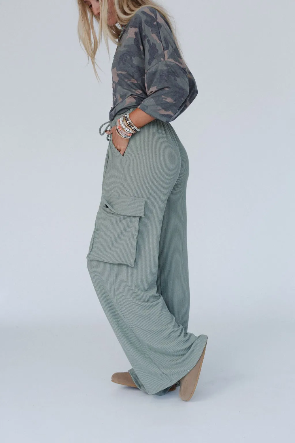 Keep It Cool Wide Leg Pants - Green