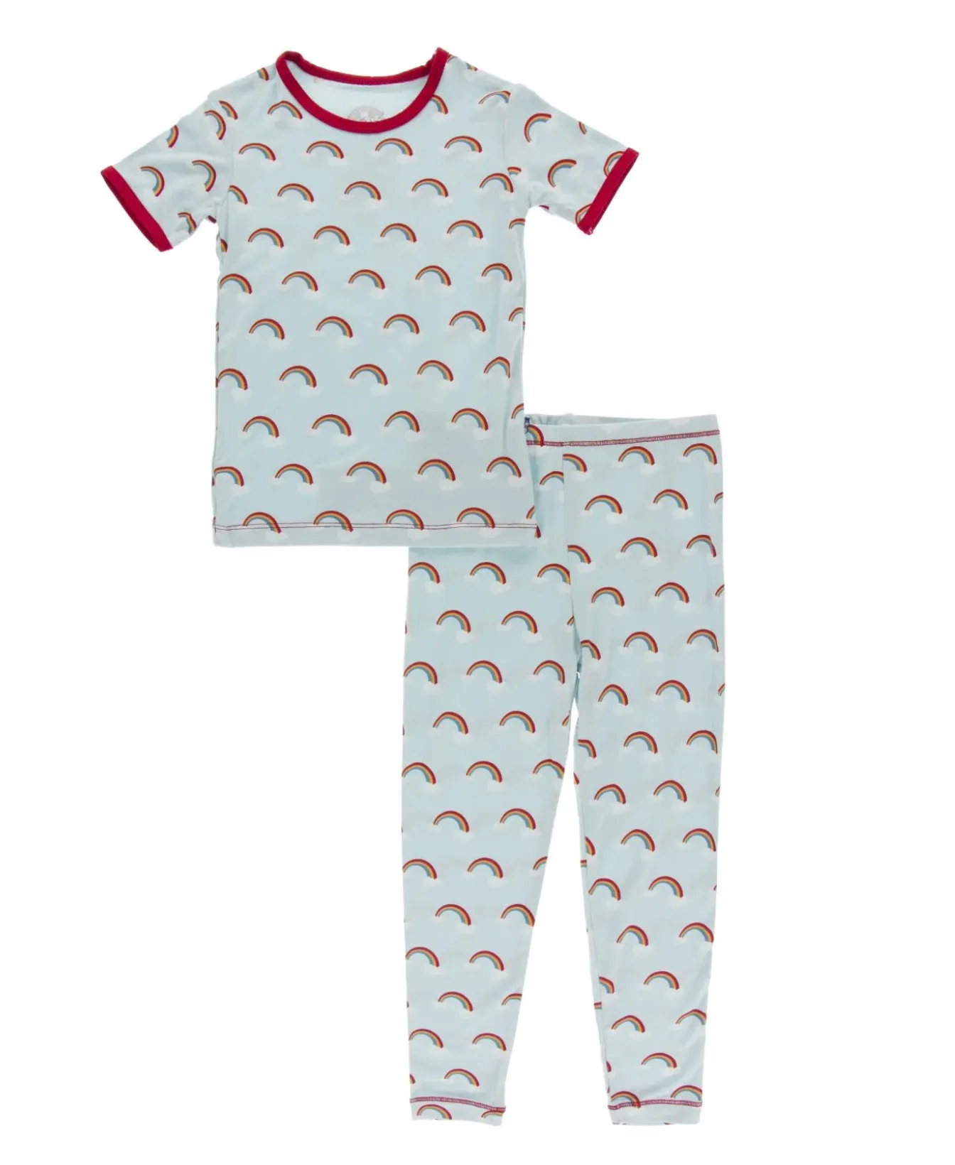 Kickee Pants Pajama Set - Spring Sky Rainbows