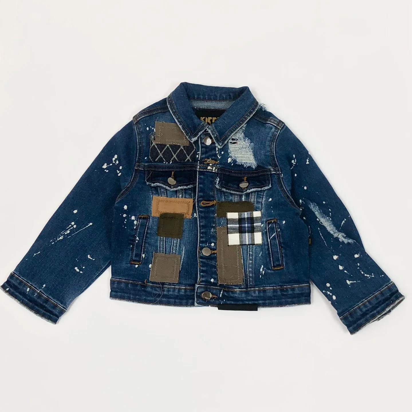 KLEEP Rapose Kid's Washed Denim & Twill Mixed Jacket